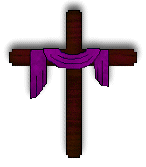 cross with purple cloth