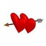 two hearts and arrow clip art